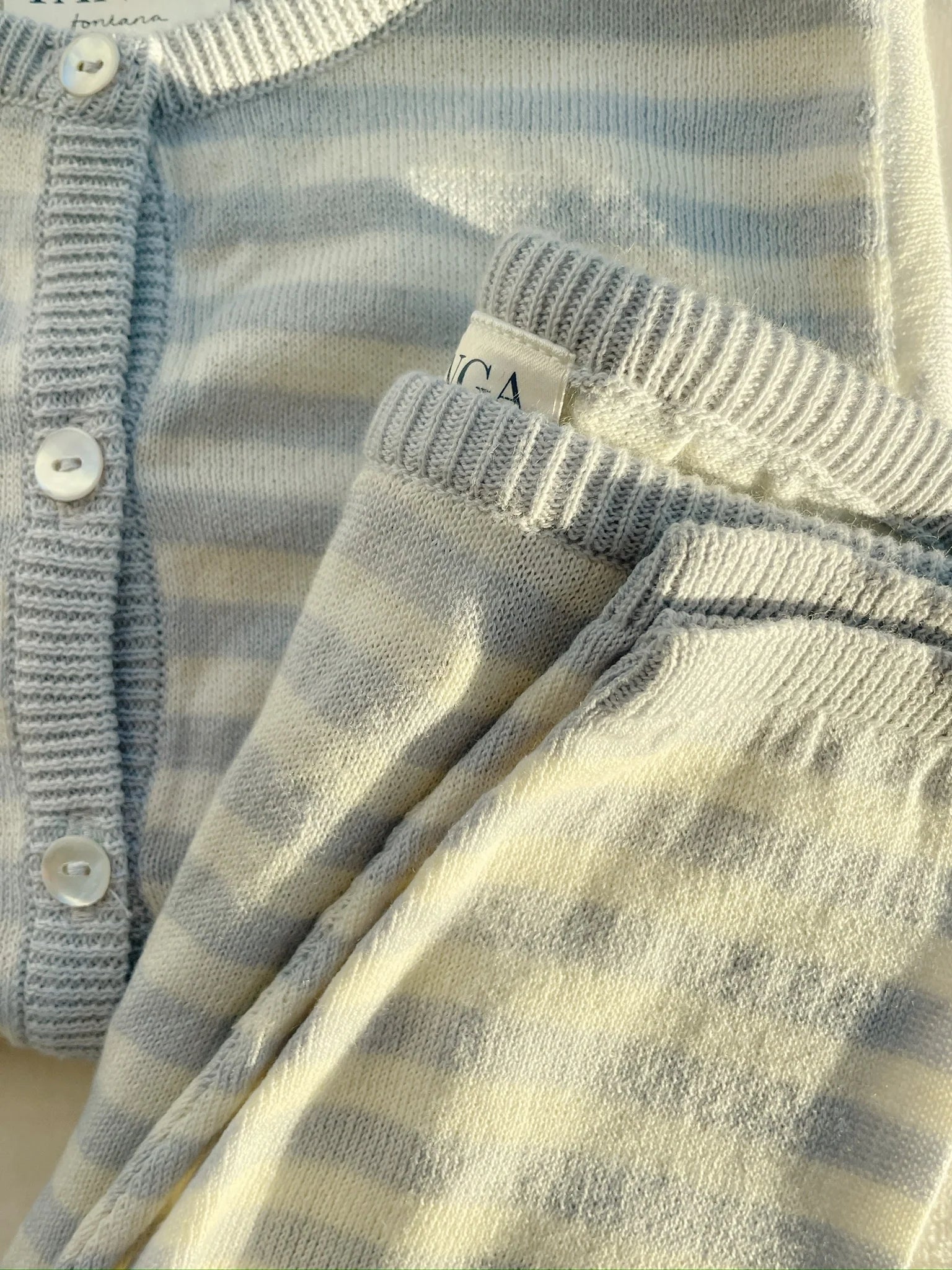 Conjunto para bebé riscas azuis - FANGA FONTANA - Konges Slojd