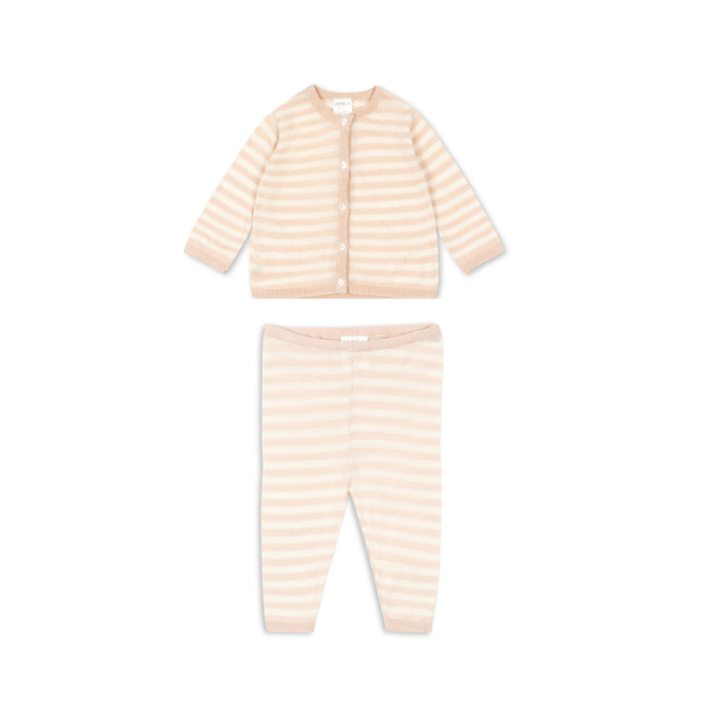 Conjunto para bebé riscas rosa - FANGA FONTANA - Konges Slojd