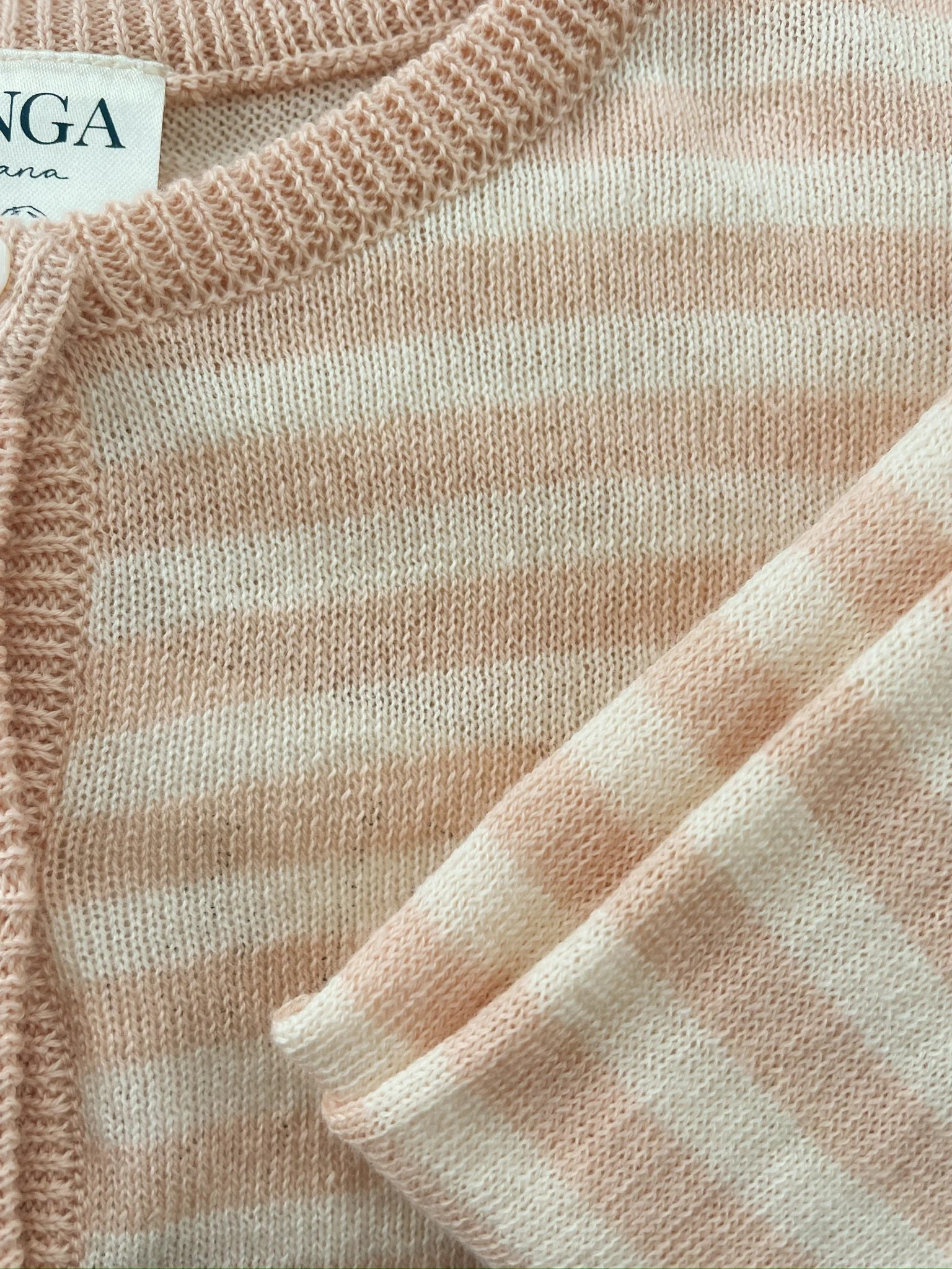 Conjunto para bebé riscas rosa - FANGA FONTANA - Konges Slojd