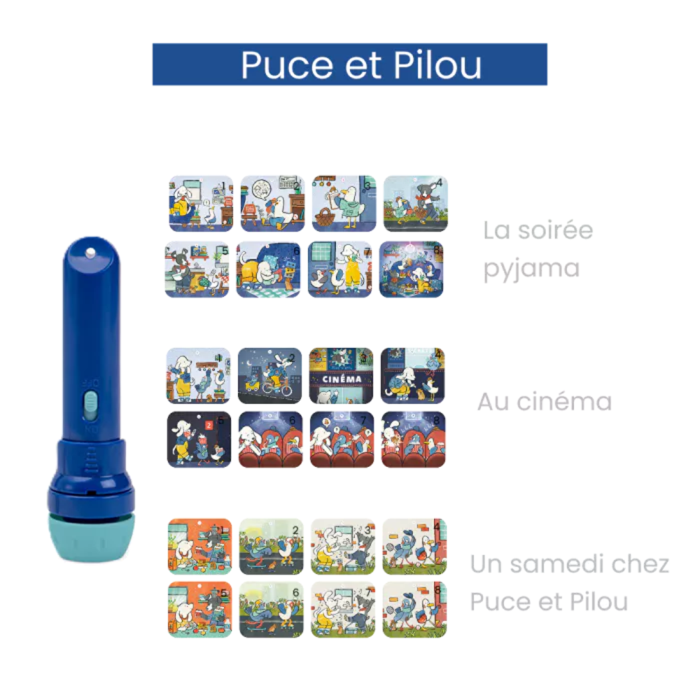 Lanterna de histórias "Puce&Pilou" - Moulin Roty