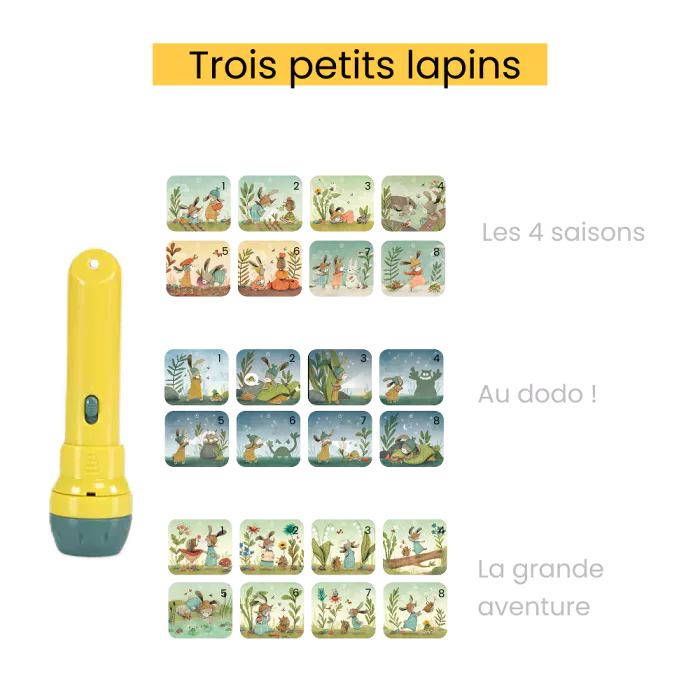 Lanterna de histórias "Os três coelhinhos" - Moulin Roty