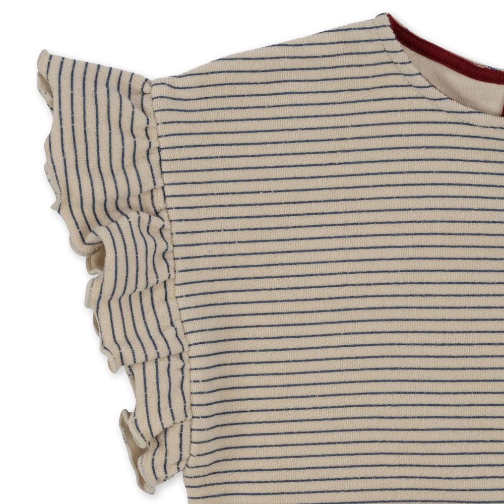 T-shirt riscas com folho - Konges Slojd