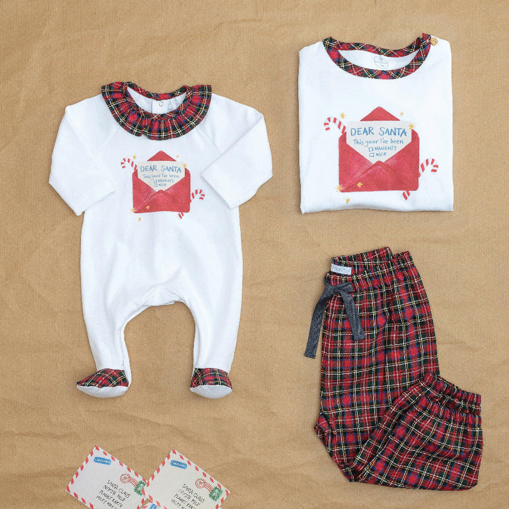 Babygrow de Natal com gola de folho - chuvadeamor