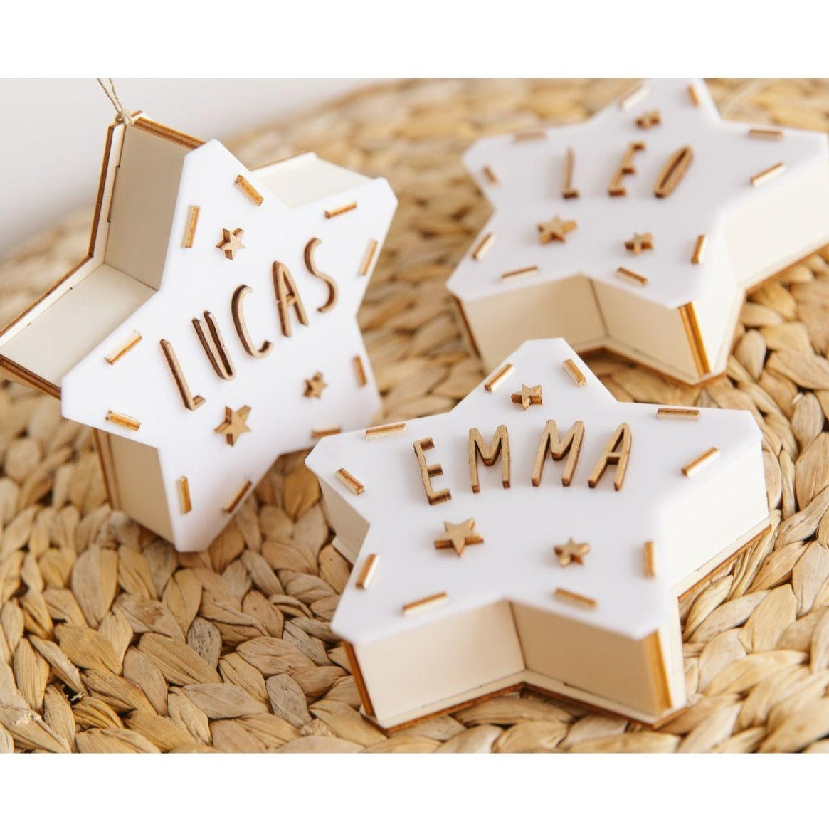 Mini luz de presença estrela personalizada - chuvadeamor