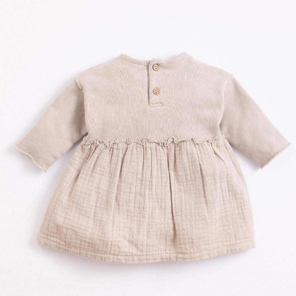 Vestido mistura com abertura nas costas - chuvadeamor