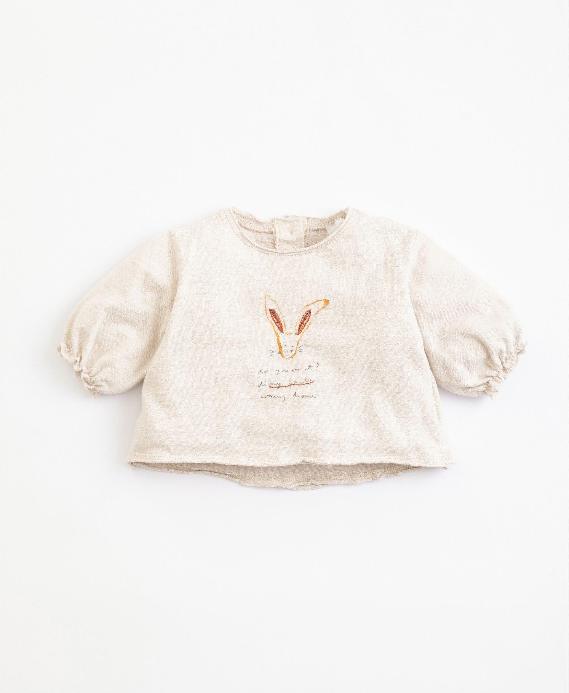 T-shirt em algodão orgânico com desenho - chuvadeamor