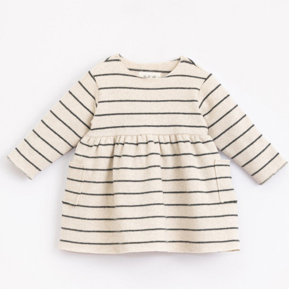 Vestido às riscas em algodão orgânico - chuvadeamor