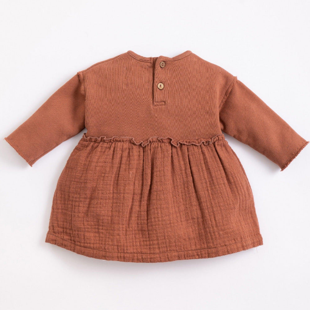 Vestido mistura com abertura nas costas - chuvadeamor