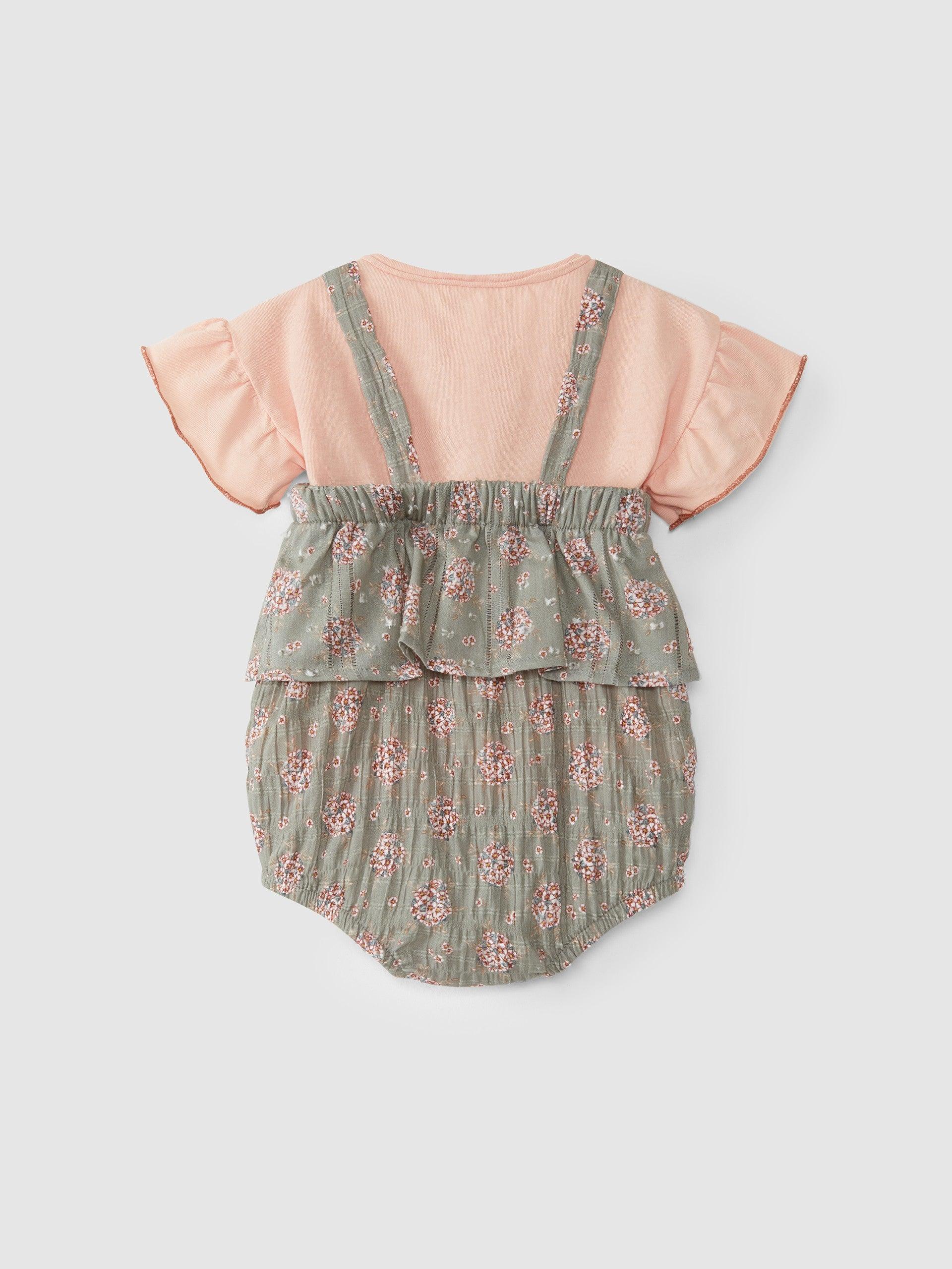 Kit fofo e t-shirt estampado floral - chuvadeamor