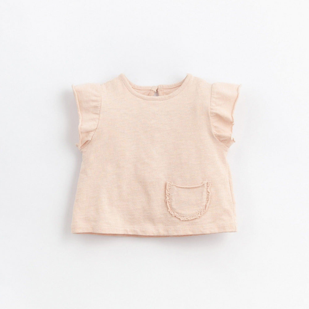 T-shirt em algodão orgânico com bolso à frente - chuvadeamor