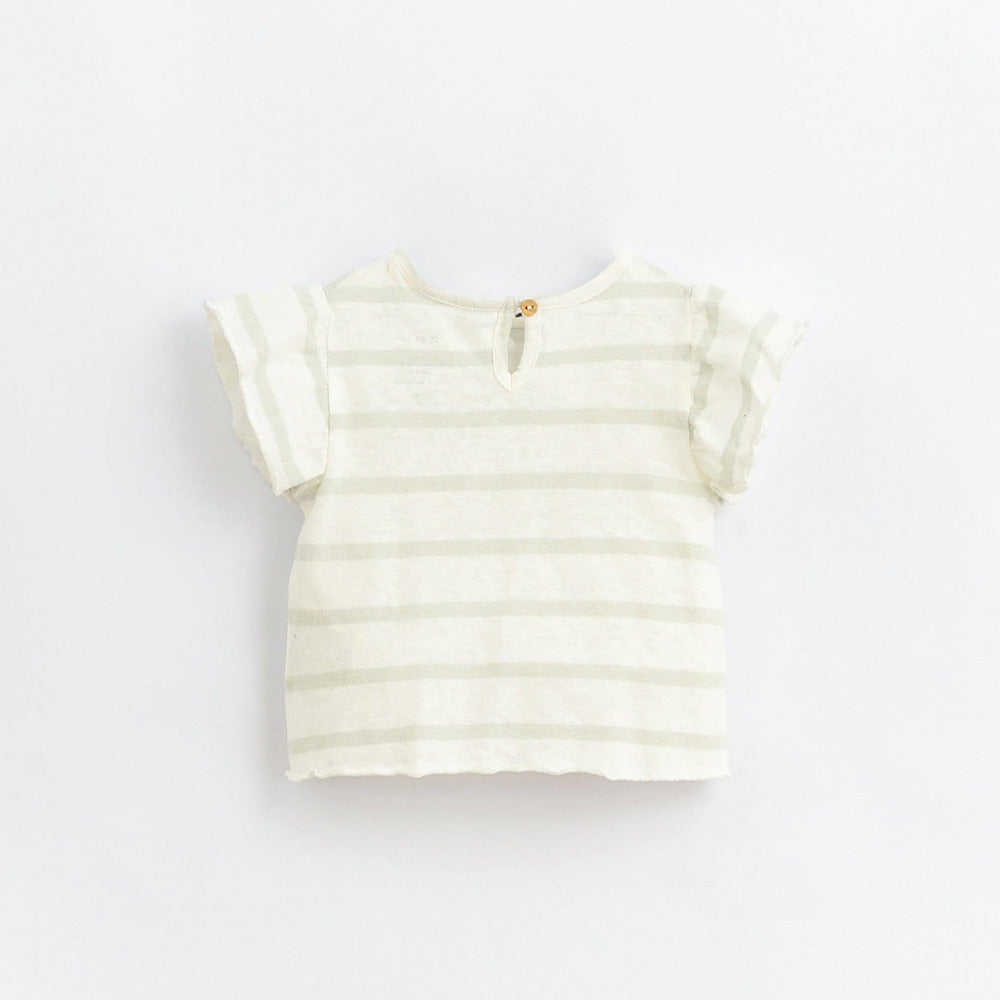 T-shirt com mistura de algodão orgânico e linho - chuvadeamor