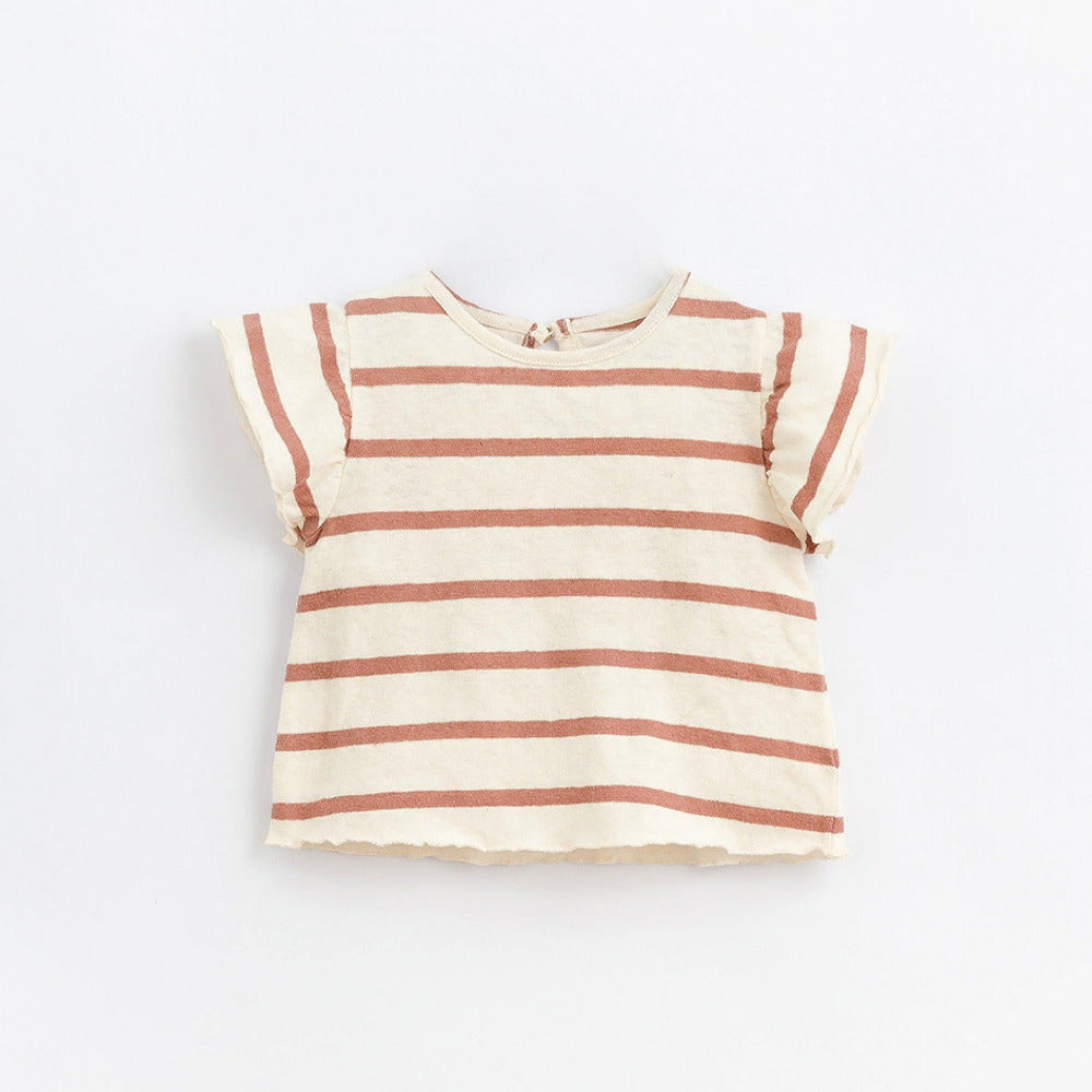 T-shirt com mistura de algodão orgânico e linho - chuvadeamor