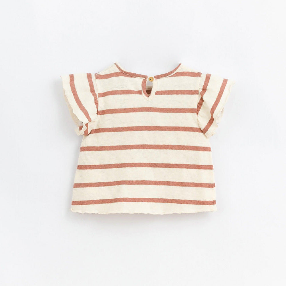 T-shirt com mistura de algodão orgânico e linho - chuvadeamor