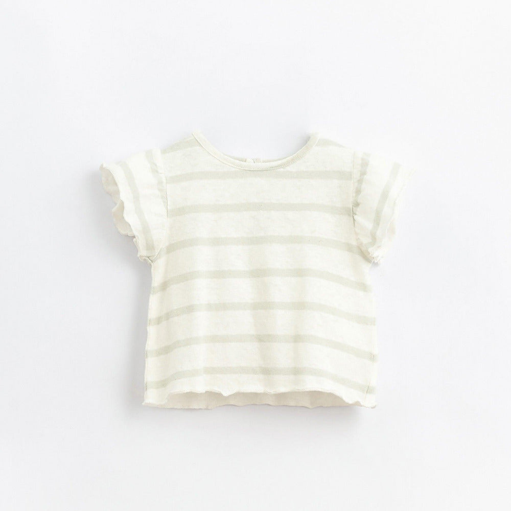 T-shirt com mistura de algodão orgânico e linho - chuvadeamor