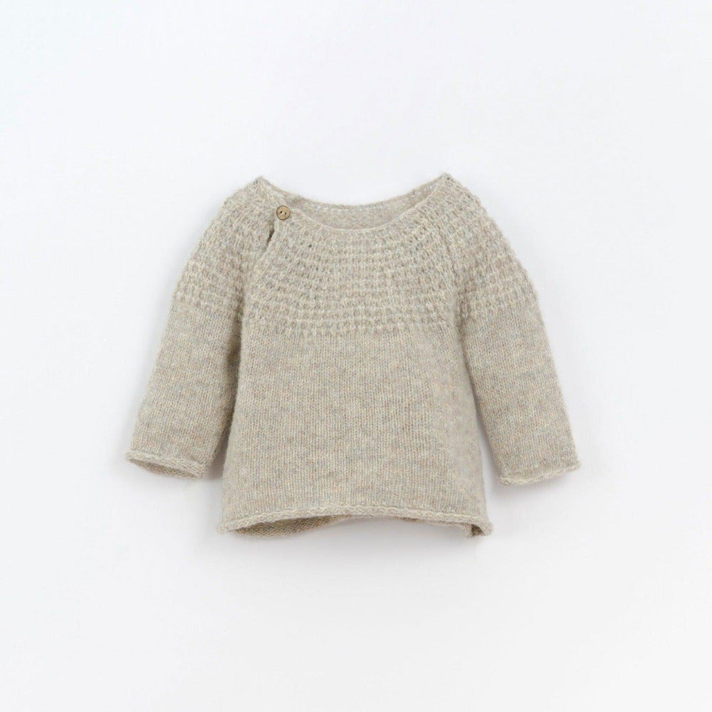Camisola tricot com botão de coco - Play Up - chuvadeamor