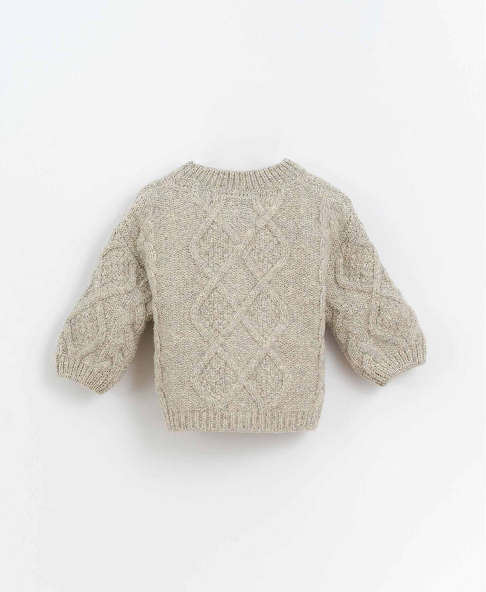 Casaco tricot "Pedra" com botões de coco - Play Up - chuvadeamor