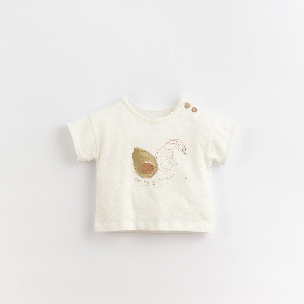 T-shirt em algodão orgânico com desenho à frente - Play Up