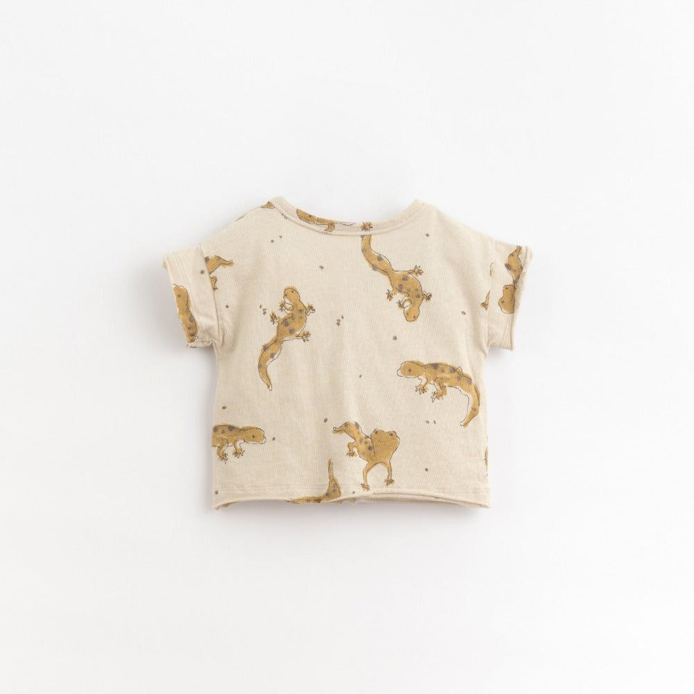 T-shirt com mistura de algodão orgânico e linho - Play Up