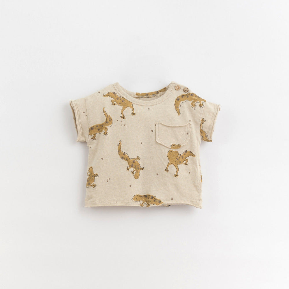 T-shirt com mistura de algodão orgânico e linho - Play Up