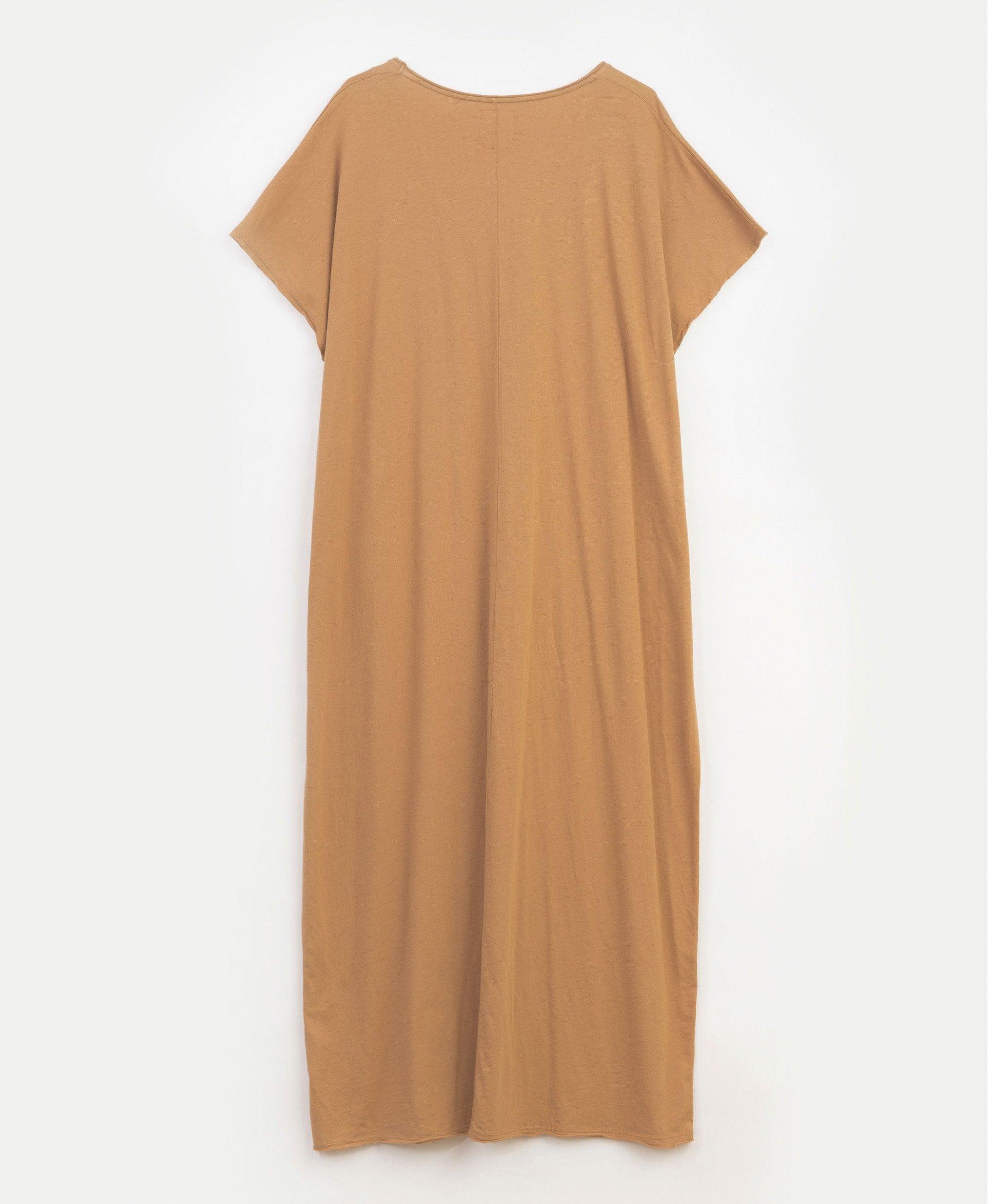 Vestido de malha mistura de algodão orgânico e linho - Play Up - chuvadeamor