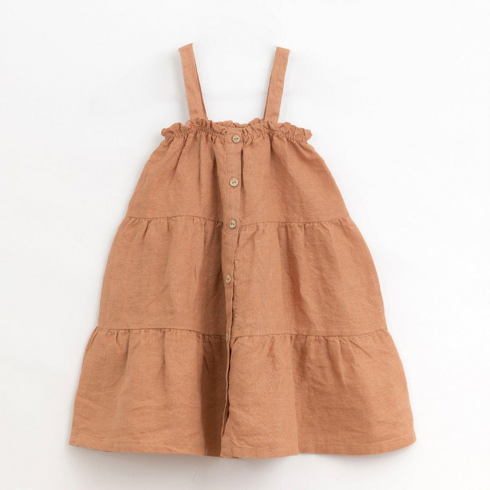 Vestido em linho com abertura frontal - Play Up - chuvadeamor