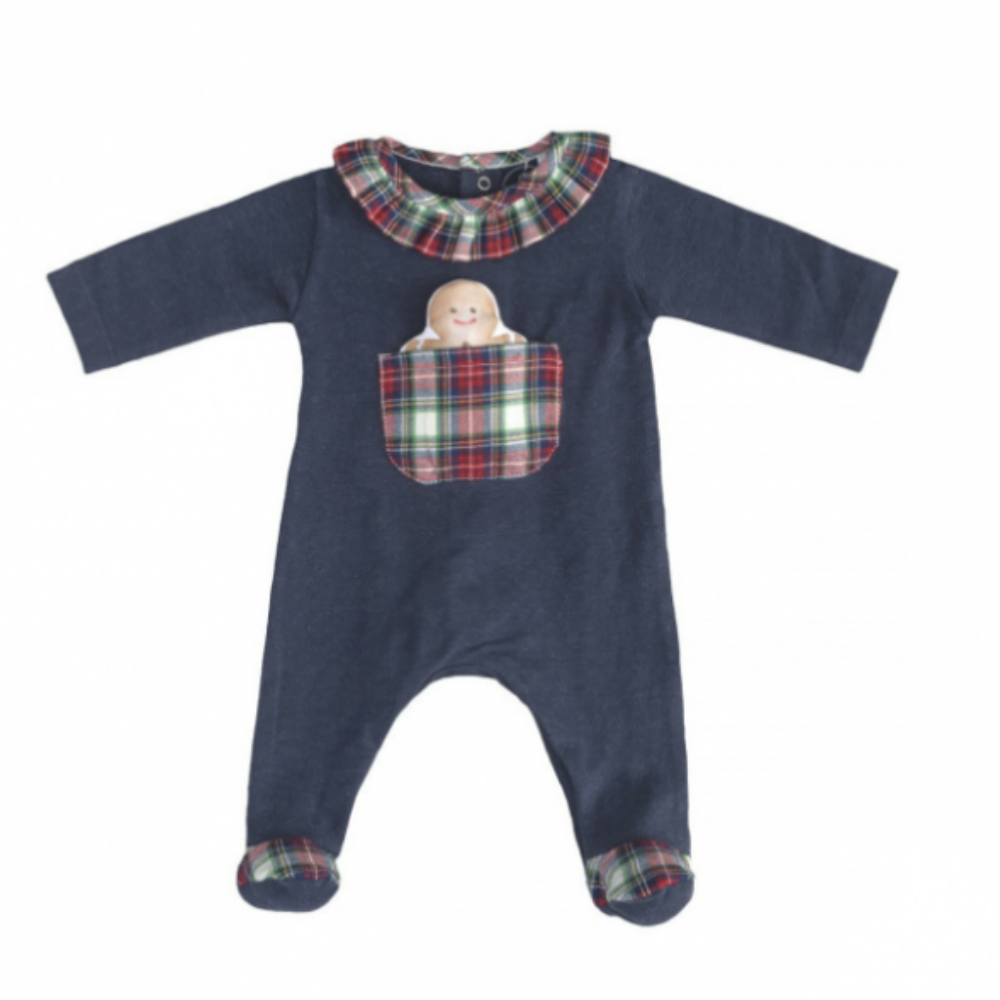 Babygrow de Natal com Gola Folho - Laranjinha - chuvadeamor