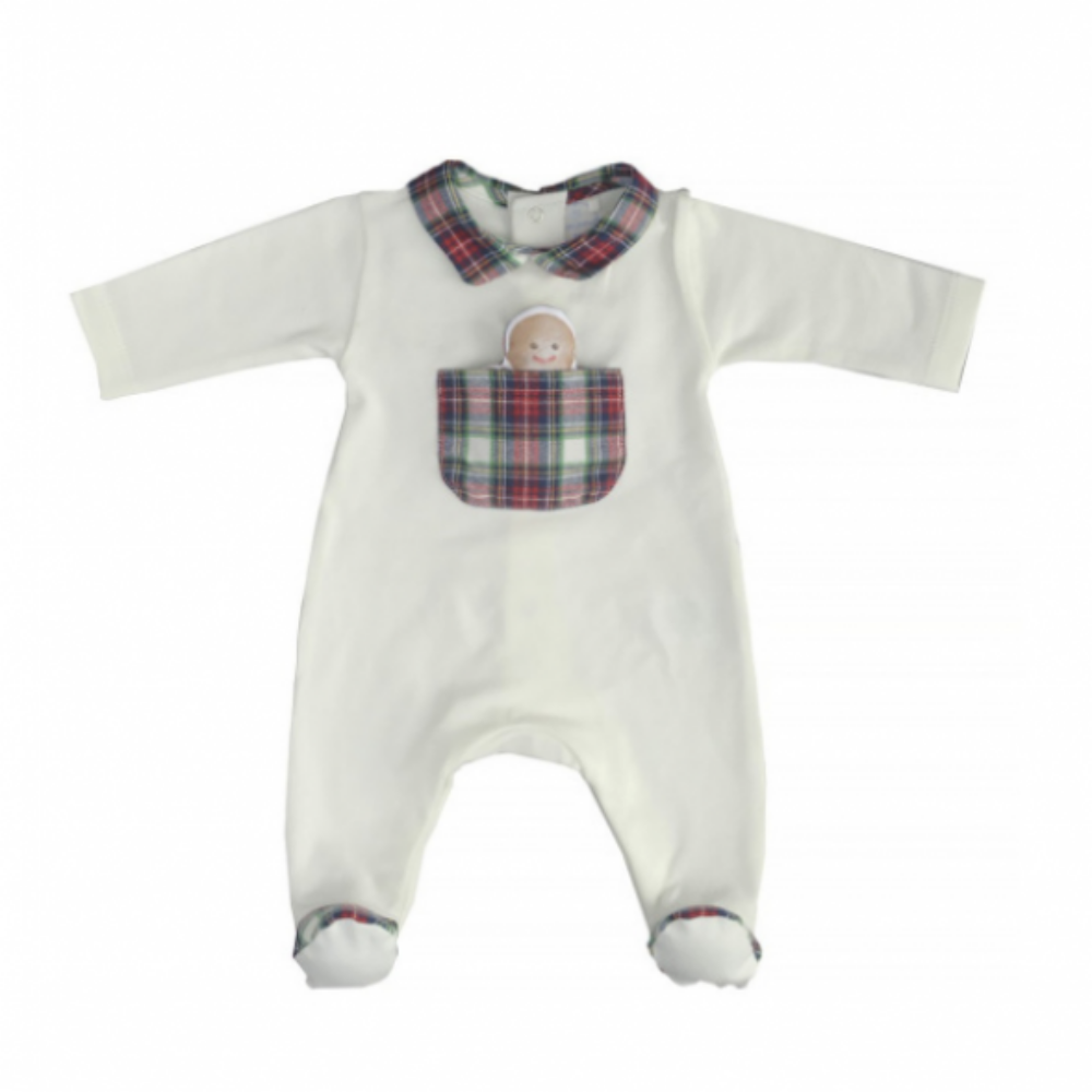 Babygrow de Natal com Gola Bico - Laranjinha - chuvadeamor