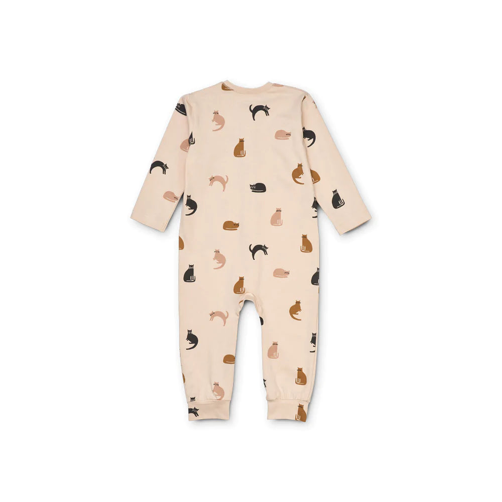 Babygrow sem pé em Algodão orgânico "Gatinhos" - Liewood - chuvadeamor