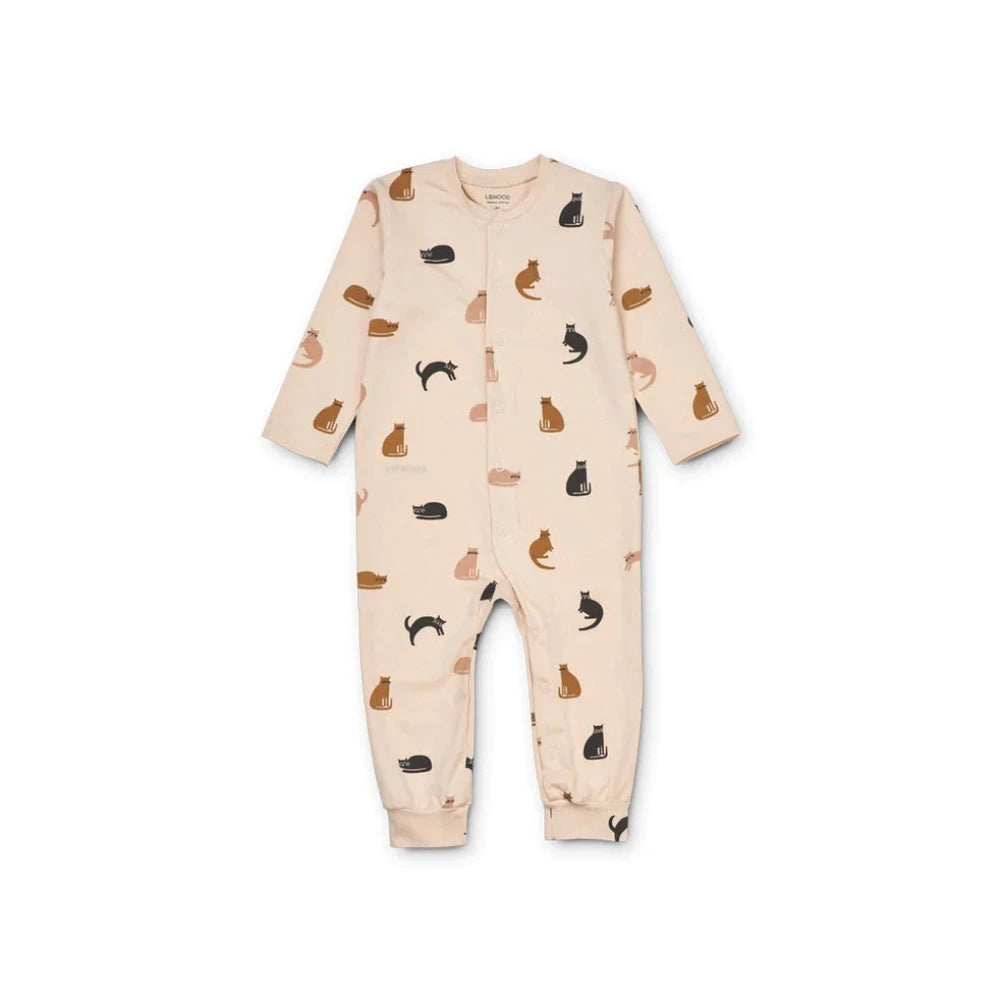 Babygrow sem pé em Algodão orgânico "Gatinhos" - Liewood - chuvadeamor