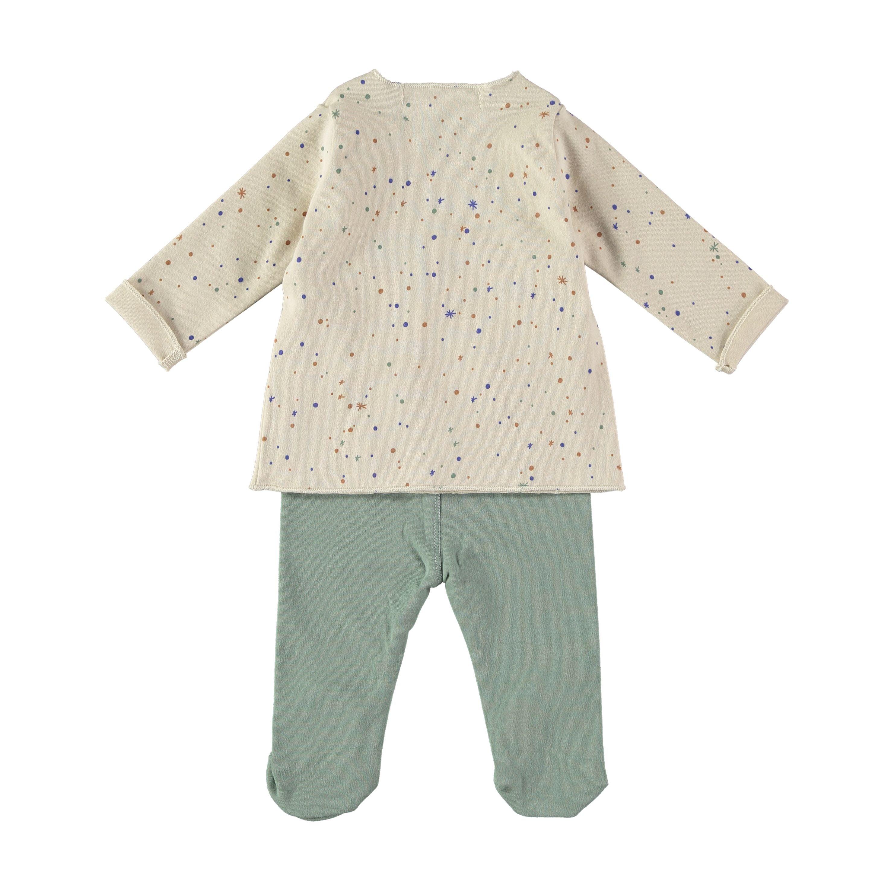 Conjunto camisola e calça em 100% algodão ORGÂNICO "STARRY NIGHT" - Babyclic - chuvadeamor