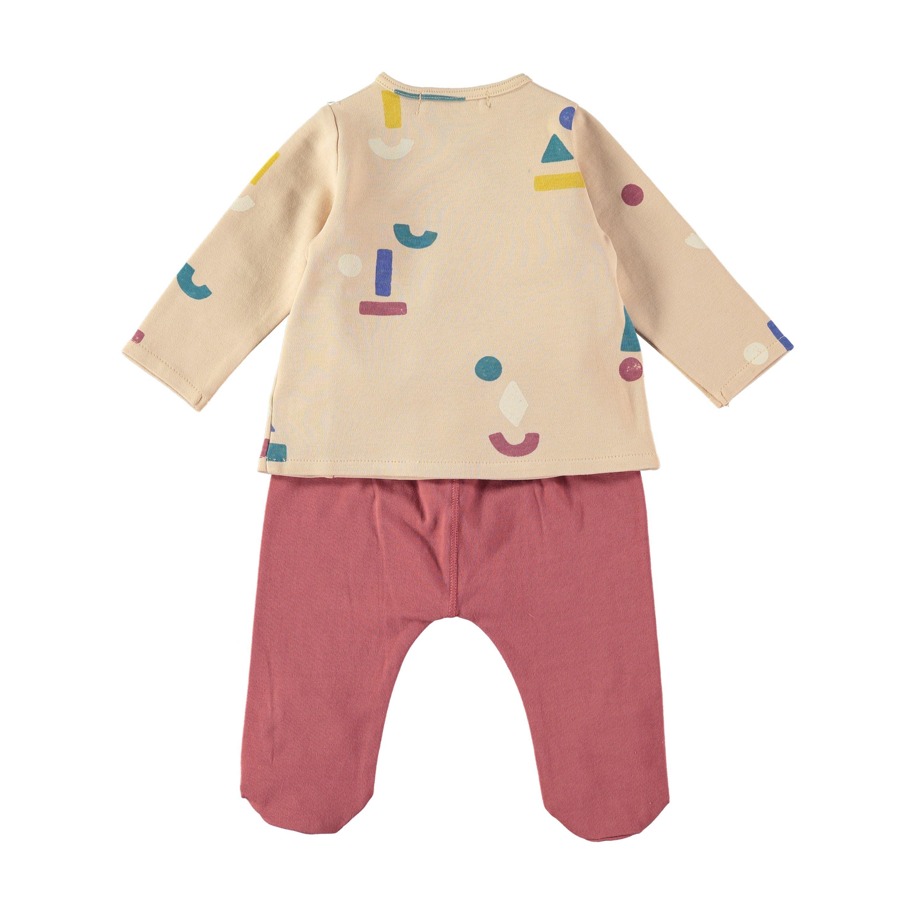 Conjunto camisola e calça em 100% algodão ORGÂNICO "FACES" - Babyclic - chuvadeamor