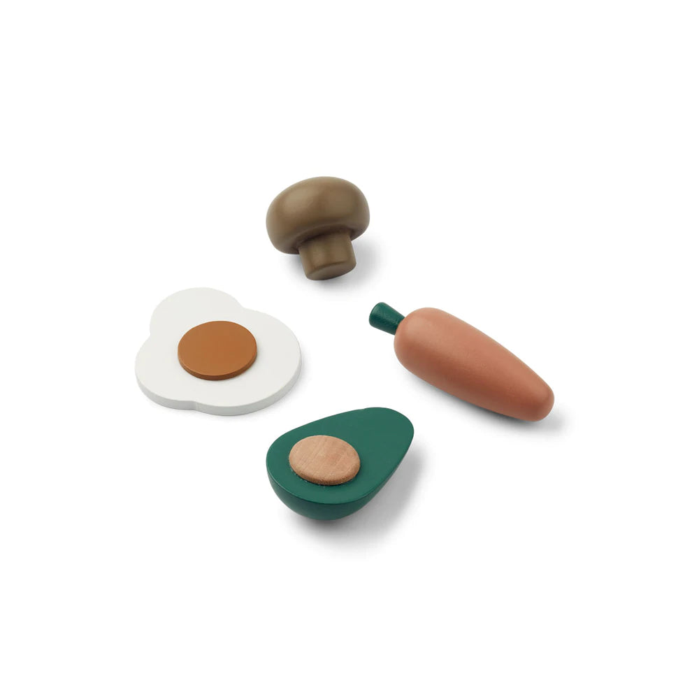 Brinquedo conjunto de comidas em madeira - Liewood - chuvadeamor
