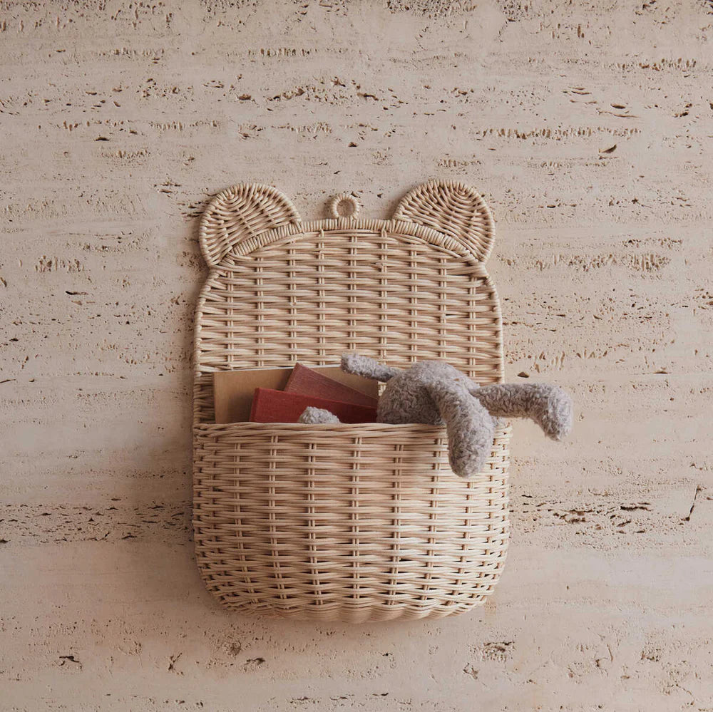 CESTA DE PAREDE DE RATTAN COM ORELHAS - Liewood - chuvadeamor