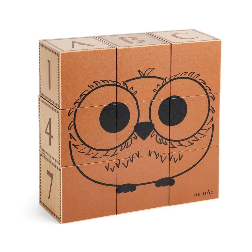 Cubos de madeira "Owl" - Nuuro - chuvadeamor