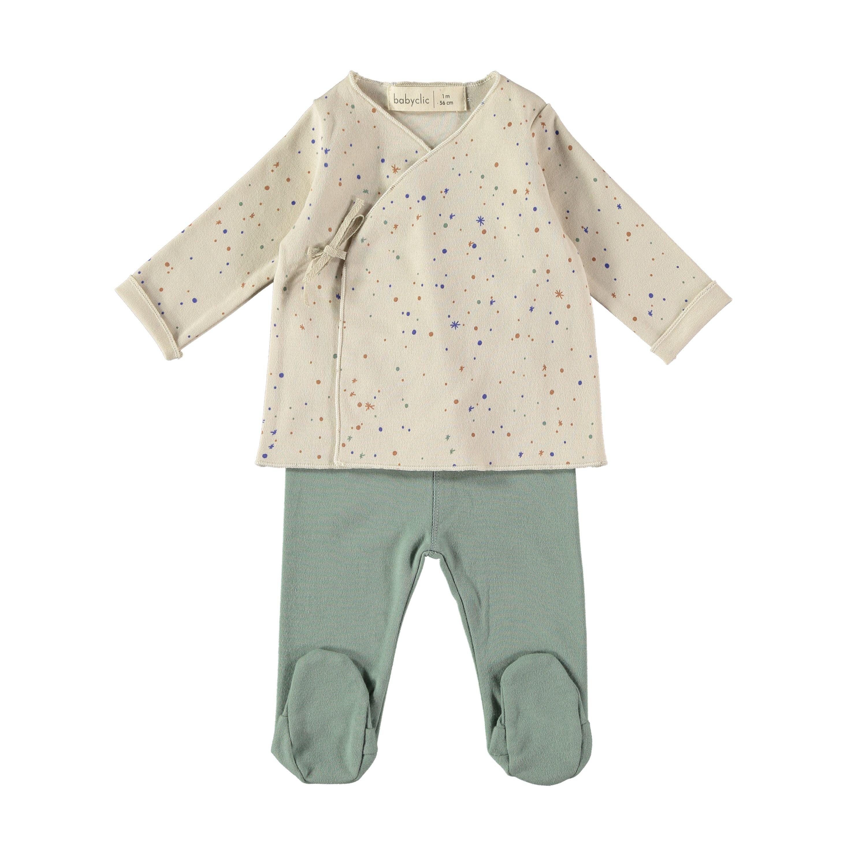 Conjunto camisola e calça em 100% algodão ORGÂNICO "STARRY NIGHT" - Babyclic - chuvadeamor