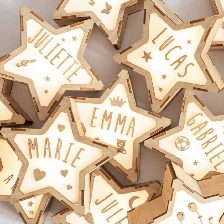 Luz de presença estrela personalizada - chuvadeamor