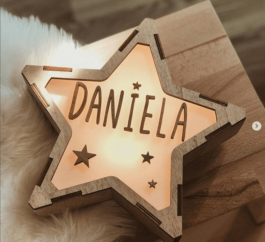 Luz de presença estrela personalizada - chuvadeamor