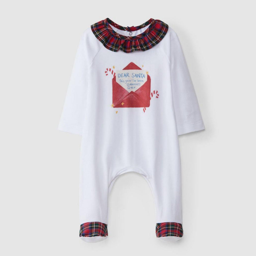Babygrow de Natal com gola de folho - chuvadeamor