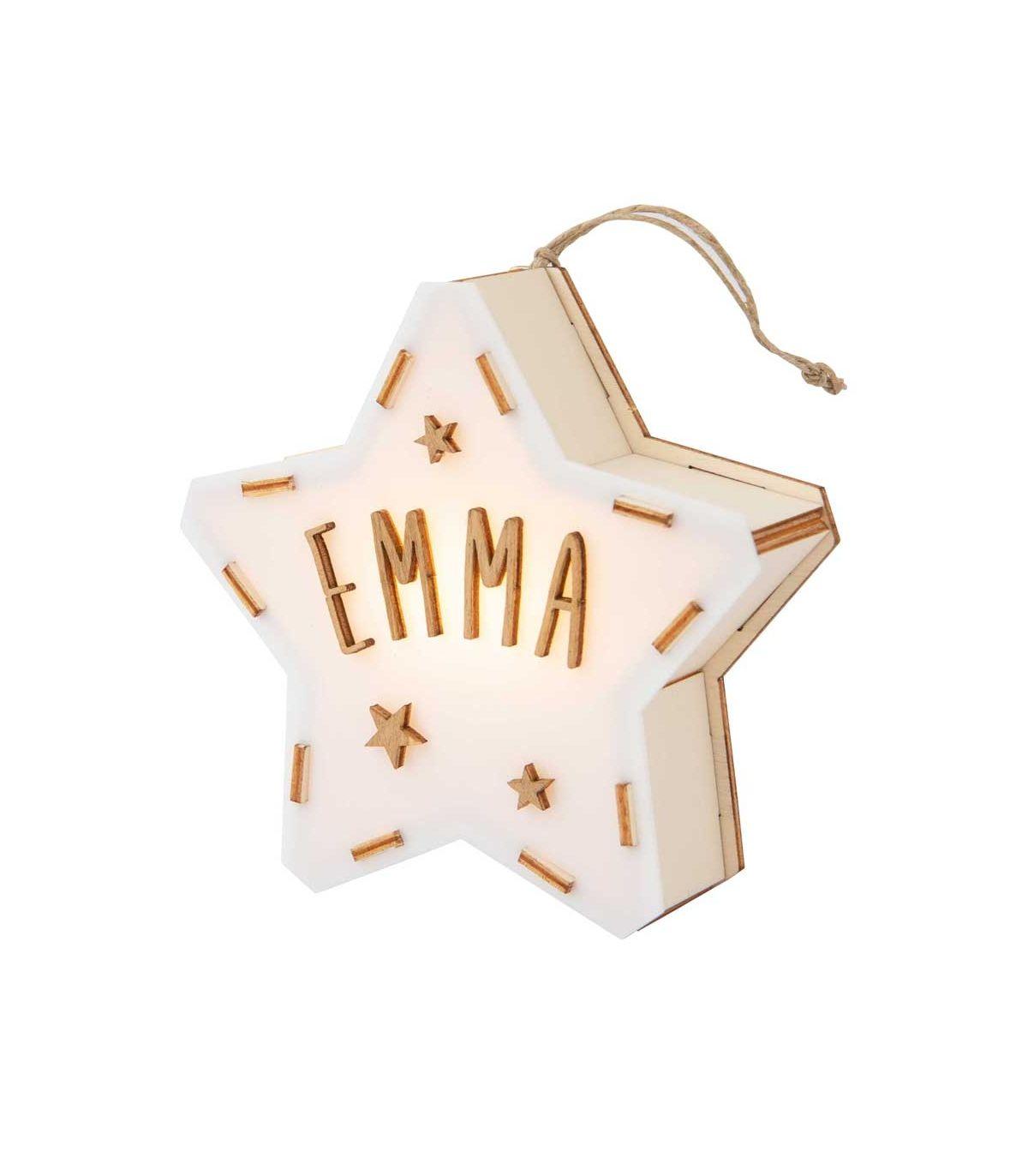 Mini luz de presença estrela personalizada - chuvadeamor