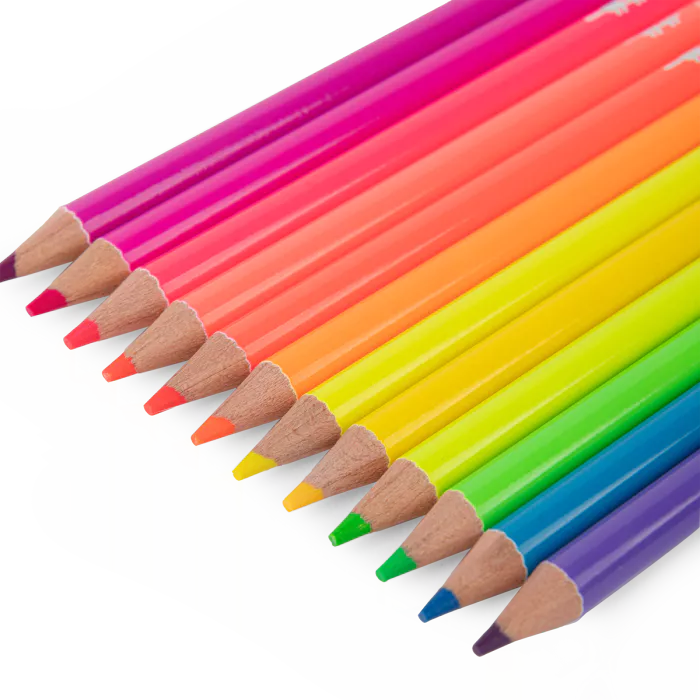 12 lápis de cor fluorescentes - Moulin Roty