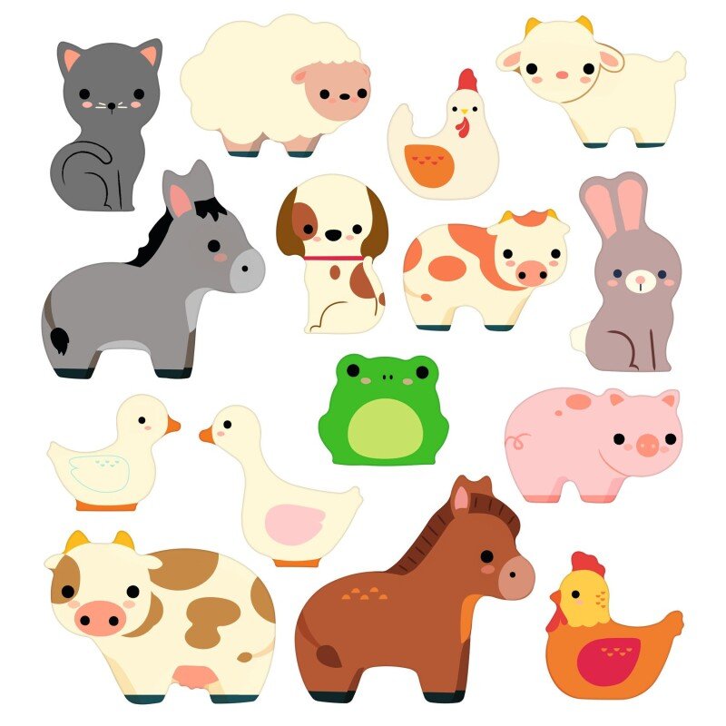 Animais da Quinta - Autocolantes Removíveis - Djeco