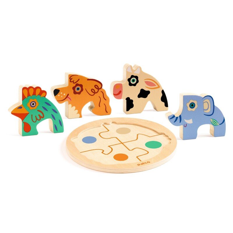Rondo Coco - Puzzle Redondo de 4 Peças - DJECO