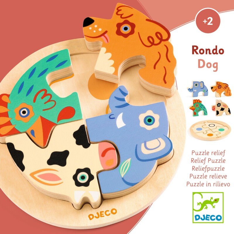 Rondo Coco - Puzzle Redondo de 4 Peças - DJECO