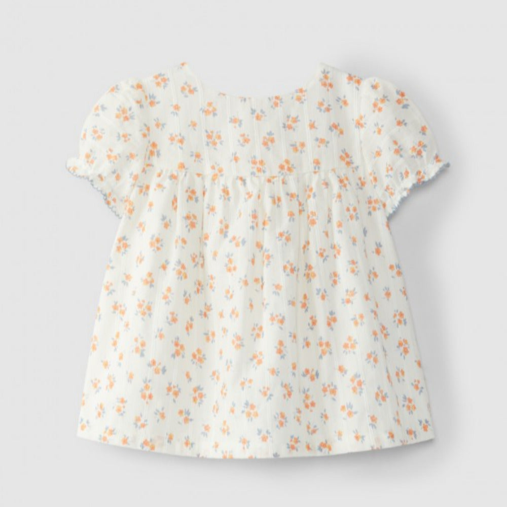 Vestido com tapa fraldas print floral - Laranjinha