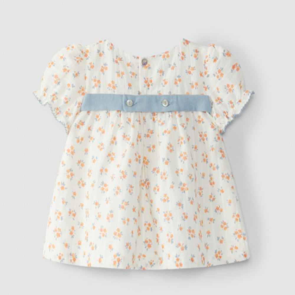 Vestido com tapa fraldas print floral - Laranjinha