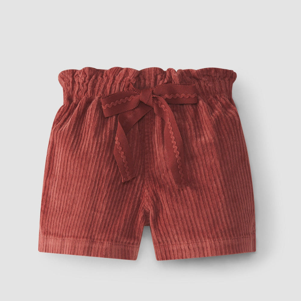 Calções pull-up em bombazine larga - Laranjinha