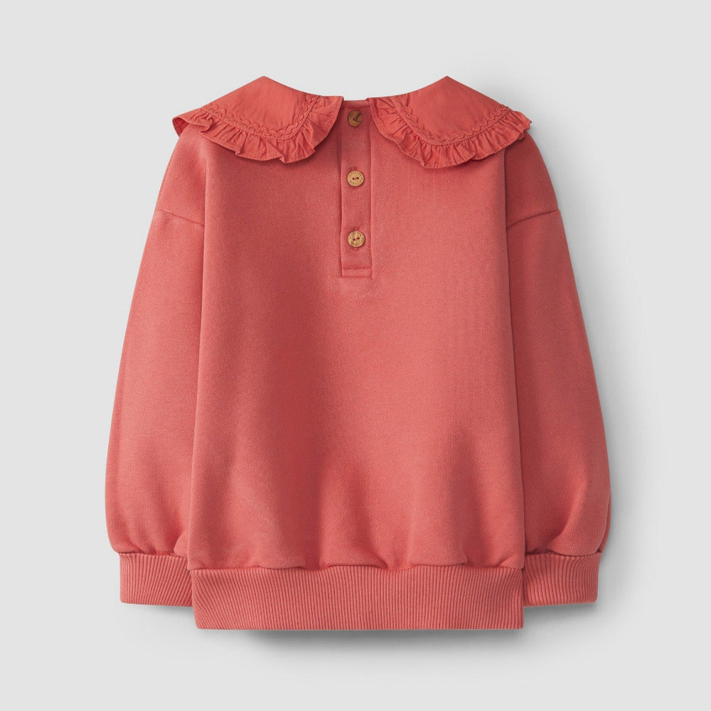 Sweatshirt com detalhe de espiguilha na gola - Laranjinha