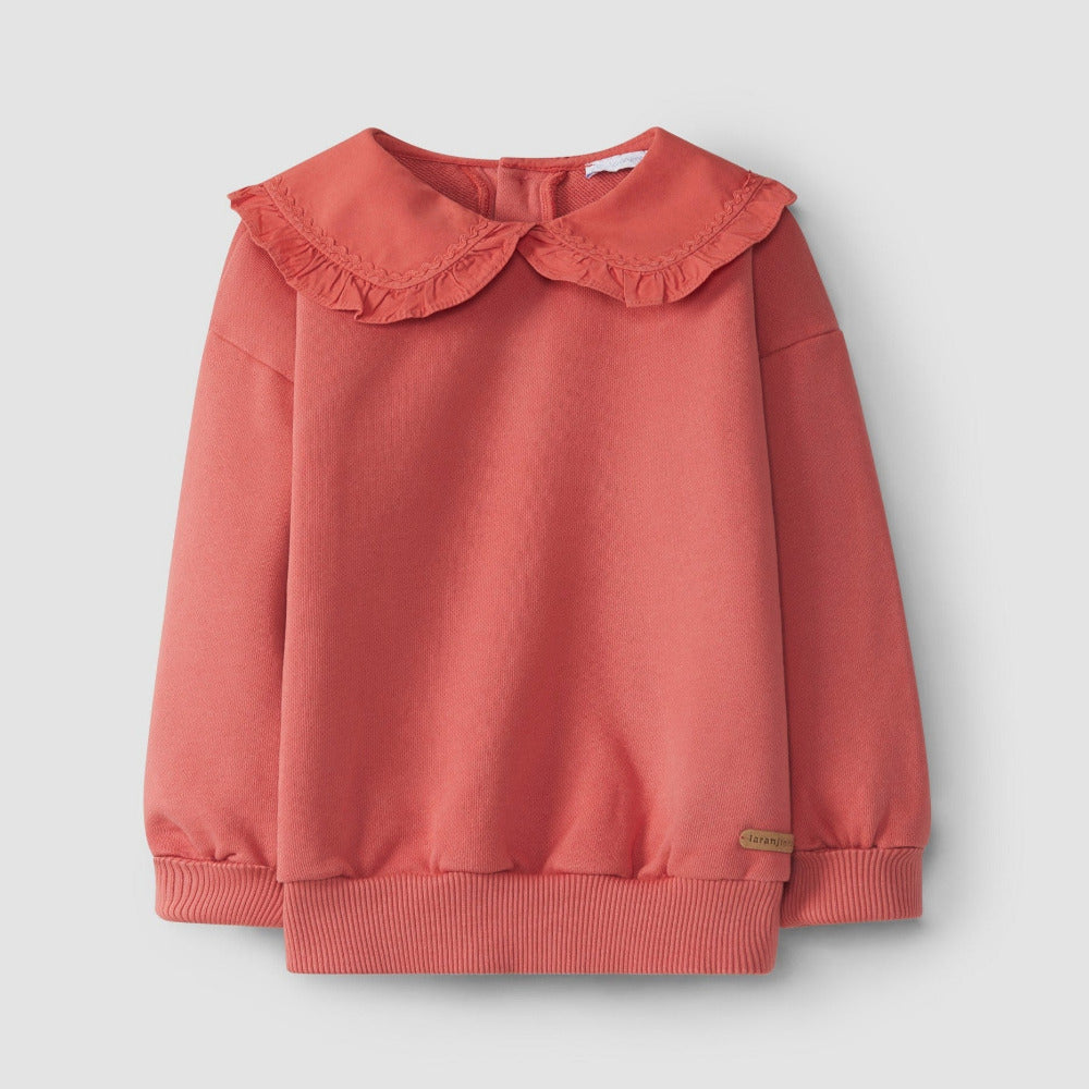 Sweatshirt com detalhe de espiguilha na gola - Laranjinha