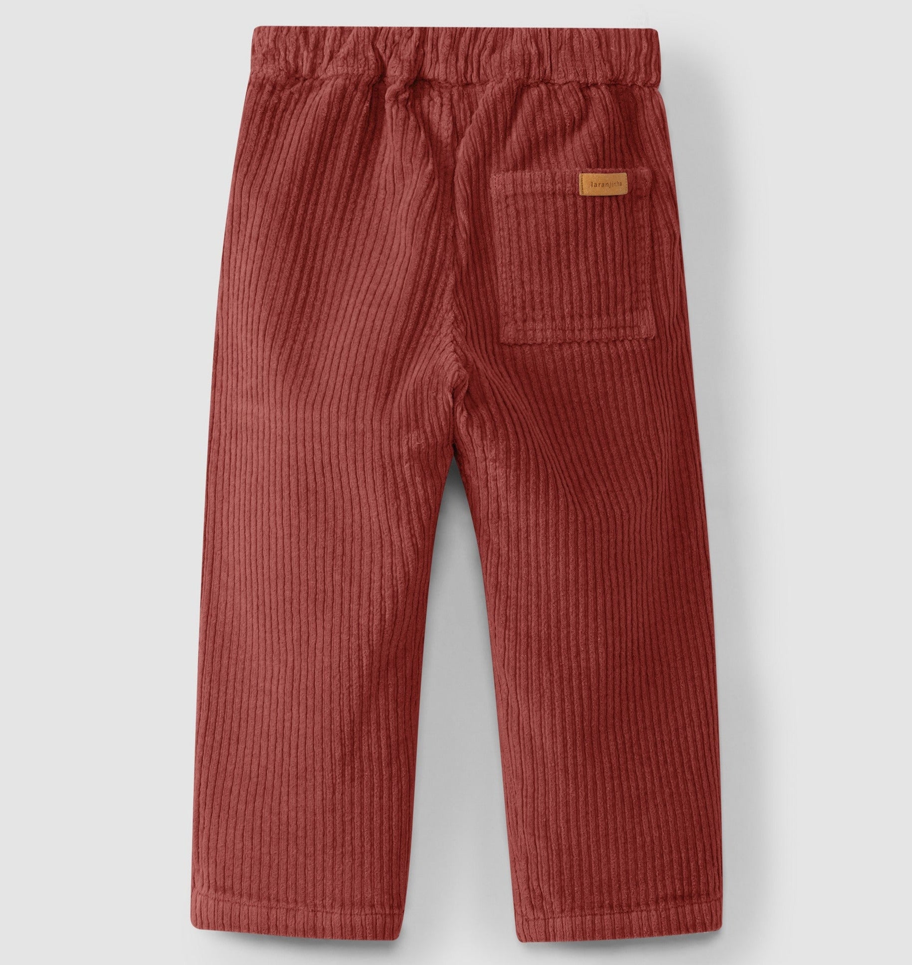 Calças em bombazine larga com bolsos - Laranjinha