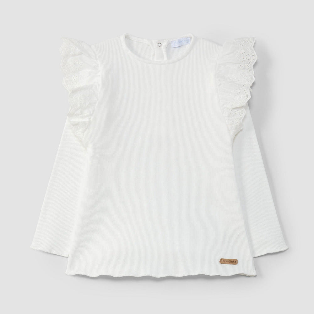 Longsleeve folho bordado inglês - Laranjinha